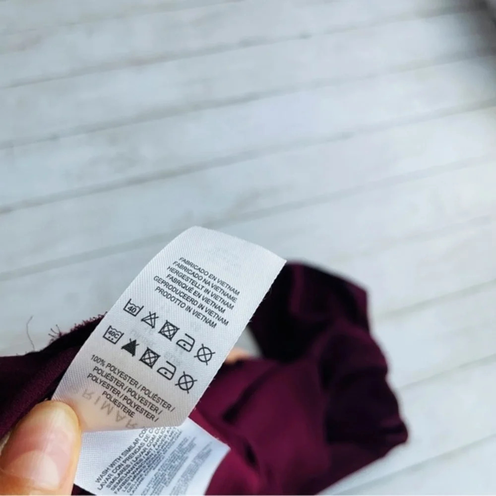 PRIMARK Burgundy Bell Sleeve Top Size 12 - Picture 8 of 11